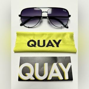 QUAY HIGH KEY Sunglasses Aviator Black Fade New ☀️😎